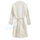 Women's Off White Leather Coat