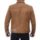 Fernando Camel Leather Trucker Jacket For Mens