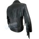 Women's fringe Black leather jacket