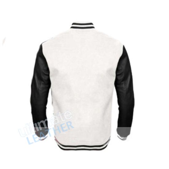 Men's Bomber Varsity Black and White Jacket