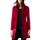 Women's Single Breasted Red Wool Coat 