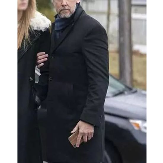 Succession Alan Ruck (Connor Roy) Black Wool Coat