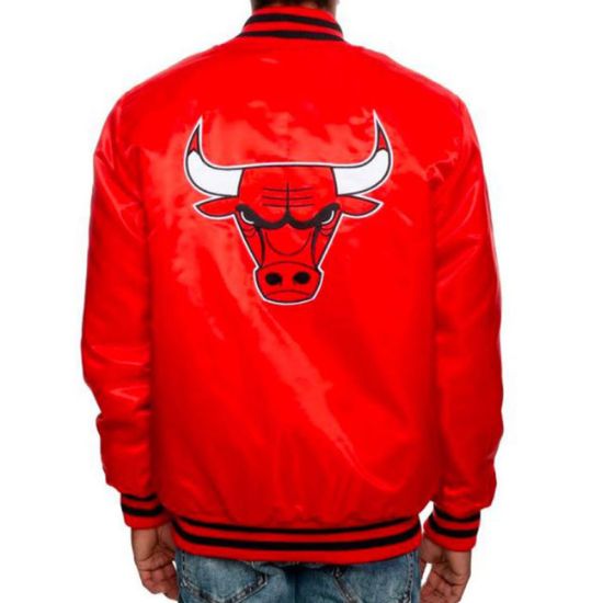 Men's Chicago Bulls Red Satin Jacket