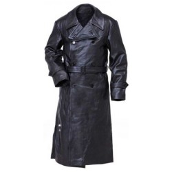 WW2 German Classic Gestapo Cowhide Trench Leather Coat WW2 German Classic Gestapo Cowhide Trench Leather Coat