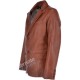 Men's Two Button Brown Leather Blazer jacket