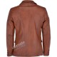 Men's Two Button Brown Leather Blazer jacket