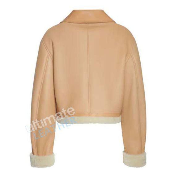 Women's Bomber Aviator Shearling Leather Jacket