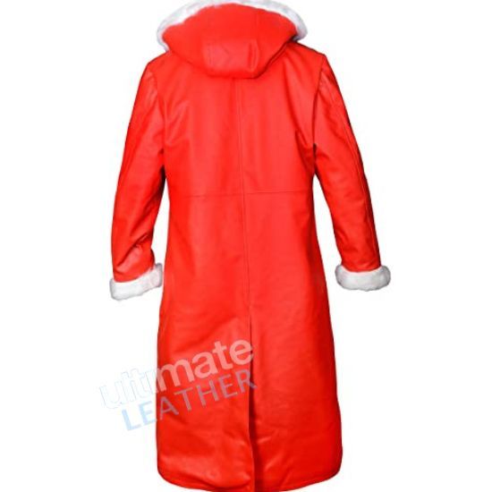 christmas Red leather coat