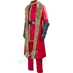 Christmas Santa Claus Leather Red Costume Christmas Santa Claus Leather Red Costume