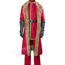 Christmas Santa Claus Leather Red Costume Christmas Santa Claus Leather Red Costume