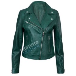 Ladies Green Motorcycle Leather Jacket Ladies Green Motorcycle Leather Jacket