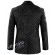 Men's Black Quilted Leather Blazer