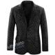 Men's Black Quilted Leather Blazer