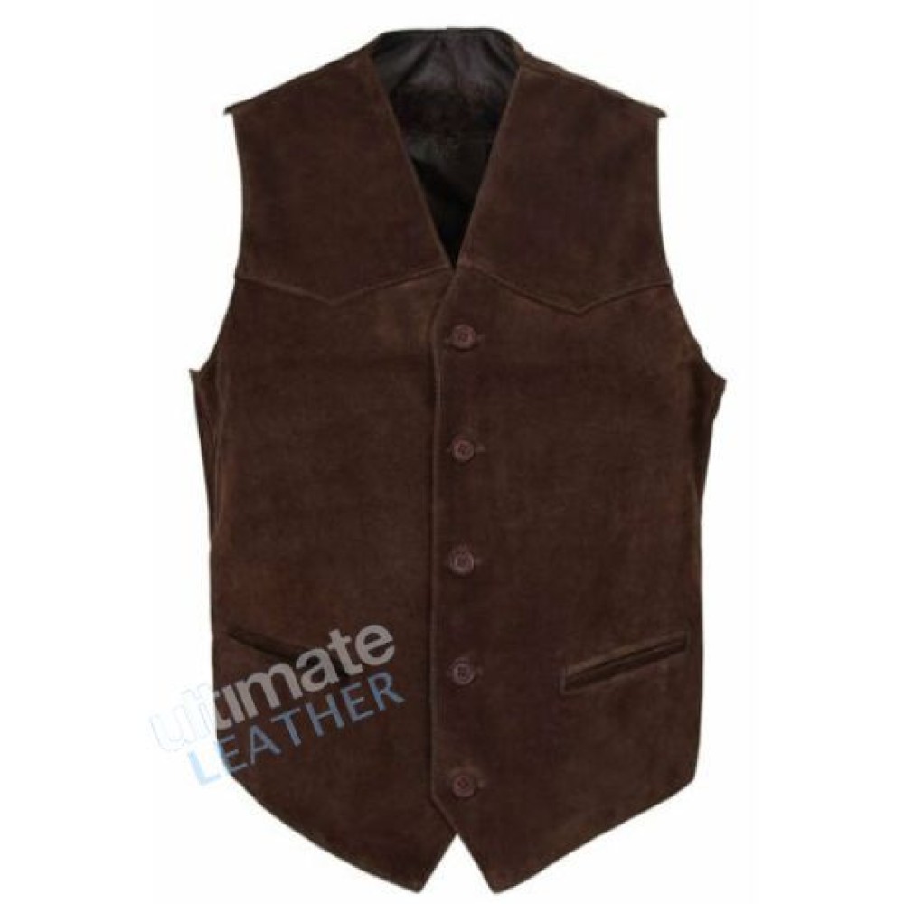 Buy Men's Brown Suede Vest