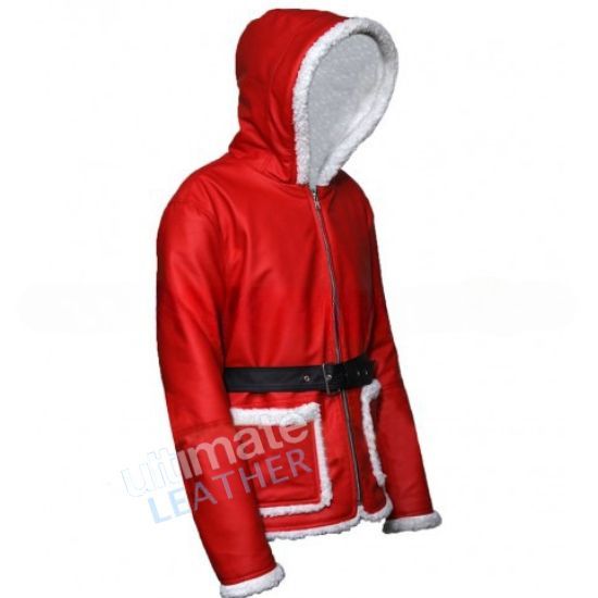 christmas Red leather coat