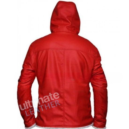 christmas Red leather coat