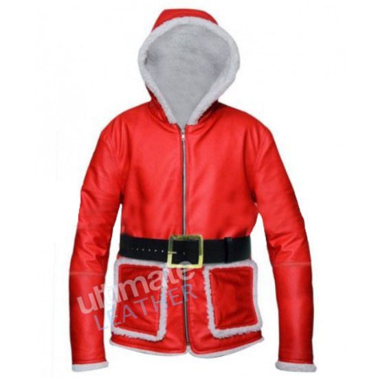 christmas Red leather coat