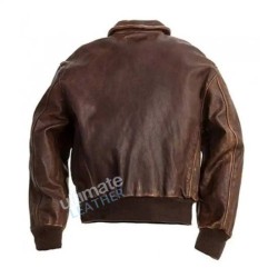 Men's Navy Brown Distressed Bomber Leather Jacket Men's Navy Brown Distressed Bomber Leather Jacket