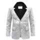 Men's Quilted White Leather Blazer