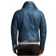 Men's Blue Shearling Leather Jacket