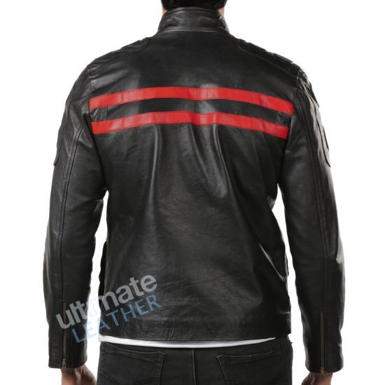 Men's Black Slim Fit Motorbike Leather Jacket