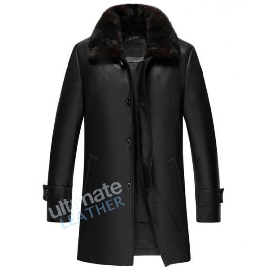 Men's Leather Winter Coat