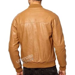 Men's Tan Brown Bomber Leather Jacket Men's Tan Brown Bomber Leather Jacket