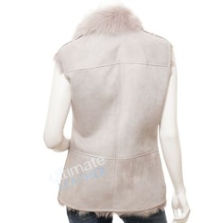 Women's Grey Toscana Shearling Gilet Vest Women's Grey Toscana Shearling Gilet Vest
