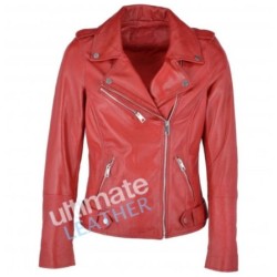 Women's Red Biker Leather Jacket Women's Red Biker Leather Jacket
