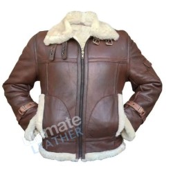 Men's Fur Collar Bomber Leather Jacket Men's Fur Collar Bomber Leather Jacket