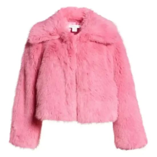 Ted Lasso S03 Juno Temple (Keeley Jones) Pink Fur Jacket