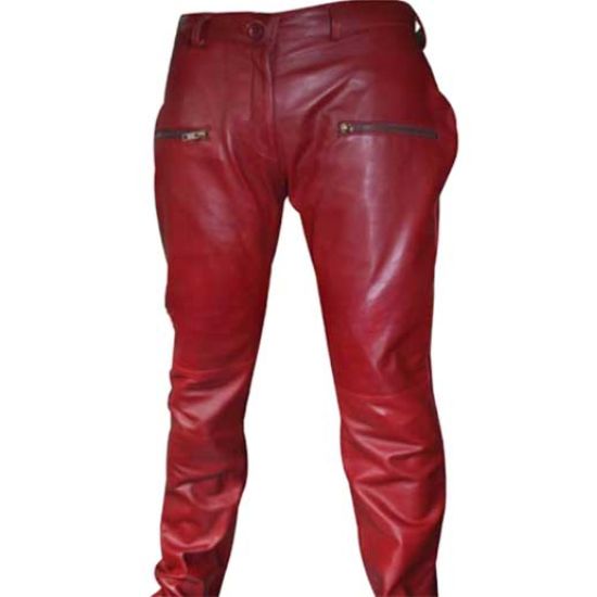 Kylie Jenner Burgundy Maroon Leather Pants