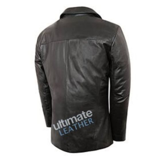 Men's Black Blazer Leather Jacket