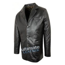 Men's Black Blazer Leather Jacket Men's Black Blazer Leather Jacket