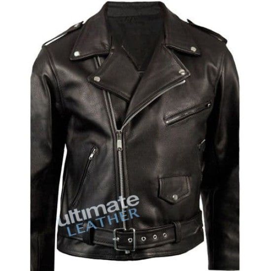 Men’s Black Leather Motorcycle Jacket