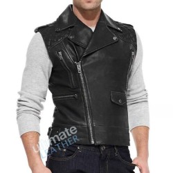 men's slim fit leather vest  men's slim fit leather vest