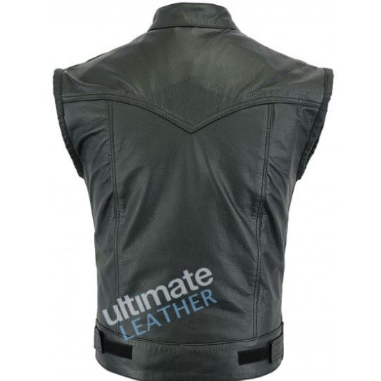 Men's Zipper Leather Vest