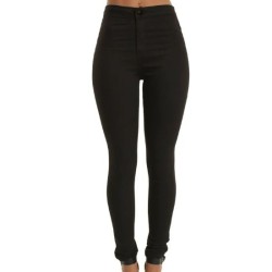 Women’s Waisted Skinny Jeggings Slim Fit Black Jeans Pant
