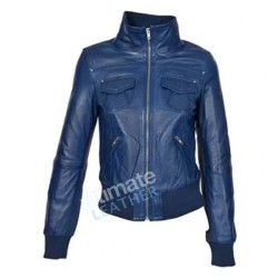 blue bomber leather jacket for women blue bomber leather jacket for women