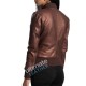 women's maroon bomber leather jacket