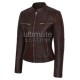 Women's Dark Brown Motorcycle Leather Jacket