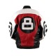 8 Ball Logo Bomber Leather Jacket