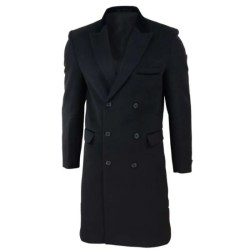 Peaky Blinders (Alfie Solomons) Tom Hardy Black Wool Coat Peaky Blinders (Alfie Solomons) Tom Hardy Black Wool Coat