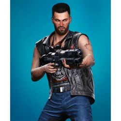 Cyberpunk V Nomad Black Leather Vest Cyberpunk V Nomad Black Leather Vest