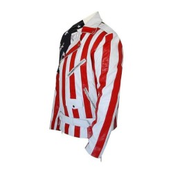 American Flag Biker Leather Jacket American Flag Biker Leather Jacket