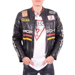 930 Turbo Black Leather Porsche Jacket