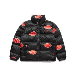 Naruto Akatsuki Black Puffer Jacket Naruto Akatsuki Black Puffer Jacket