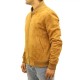 Men’s Yellow Letterman Suede Jacket