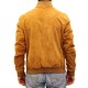 Men’s Yellow Letterman Suede Jacket