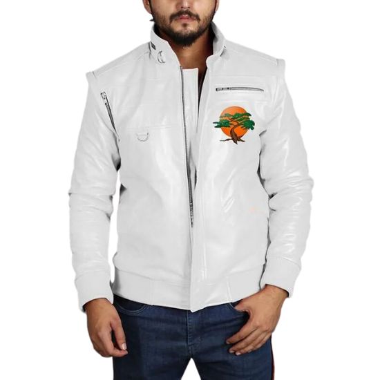 Cobra Kai Miyagi Do White Leather Jacket